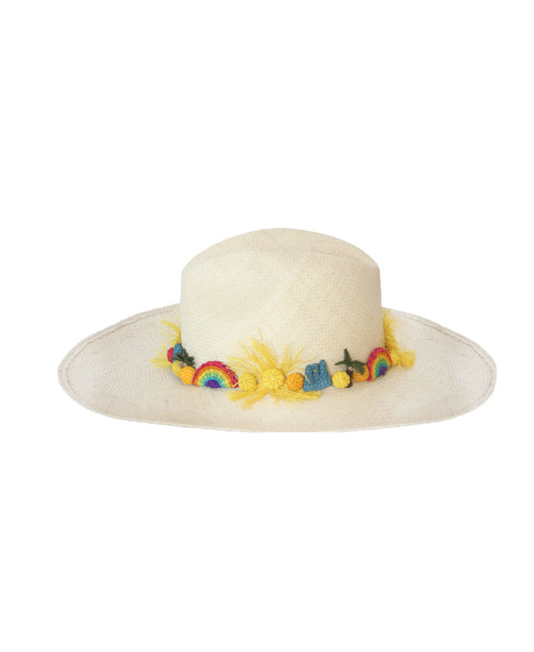 Natural White Happy Hat